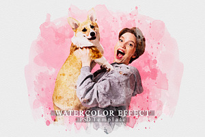 Watercolor Splash Photo Effect PSD, an Action Add-On by liptouse