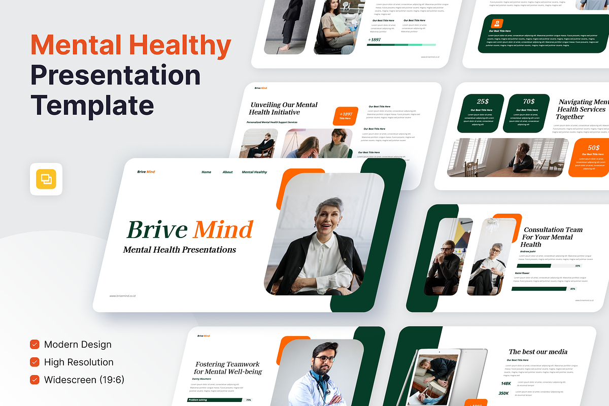 Mental Health Google Slide, a Presentation Template by SquidPixey (Photo 1 of 6)