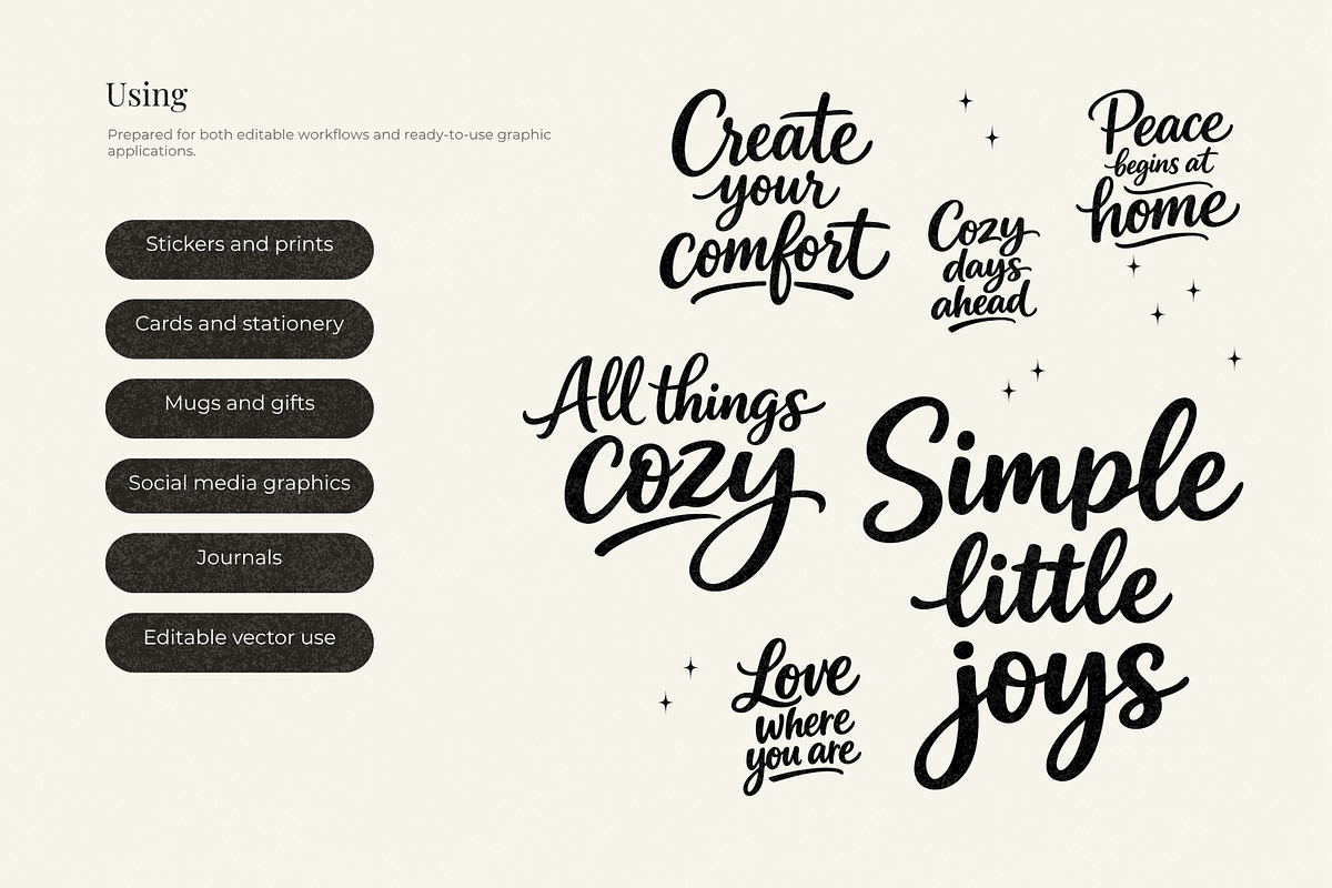 Cozy Quotes Lettering Bundle, an Object Graphic by Yanakicc (Photo 6 of 9)
