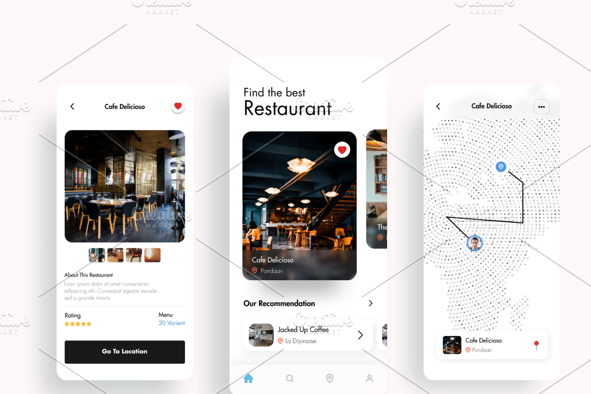Restaurant Finder App Concept, an App Template by muneezahussain (Photo 2 of 2)