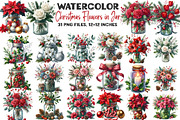 Christmas Flowers in Jar Clipart, an Illustration by DreamArtGraphic (Thumbnail 1 of 5)