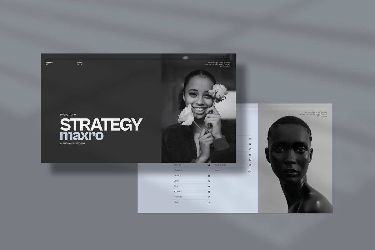 Maxro | Brand Strategy Template, a Presentation Template by Creatiya Type (Photo 2 of 10)