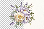 Watercolor Purple Peony Clipart, a Decorative Illustration by Nicolle's Colorful Art (Thumbnail 6 of 6)