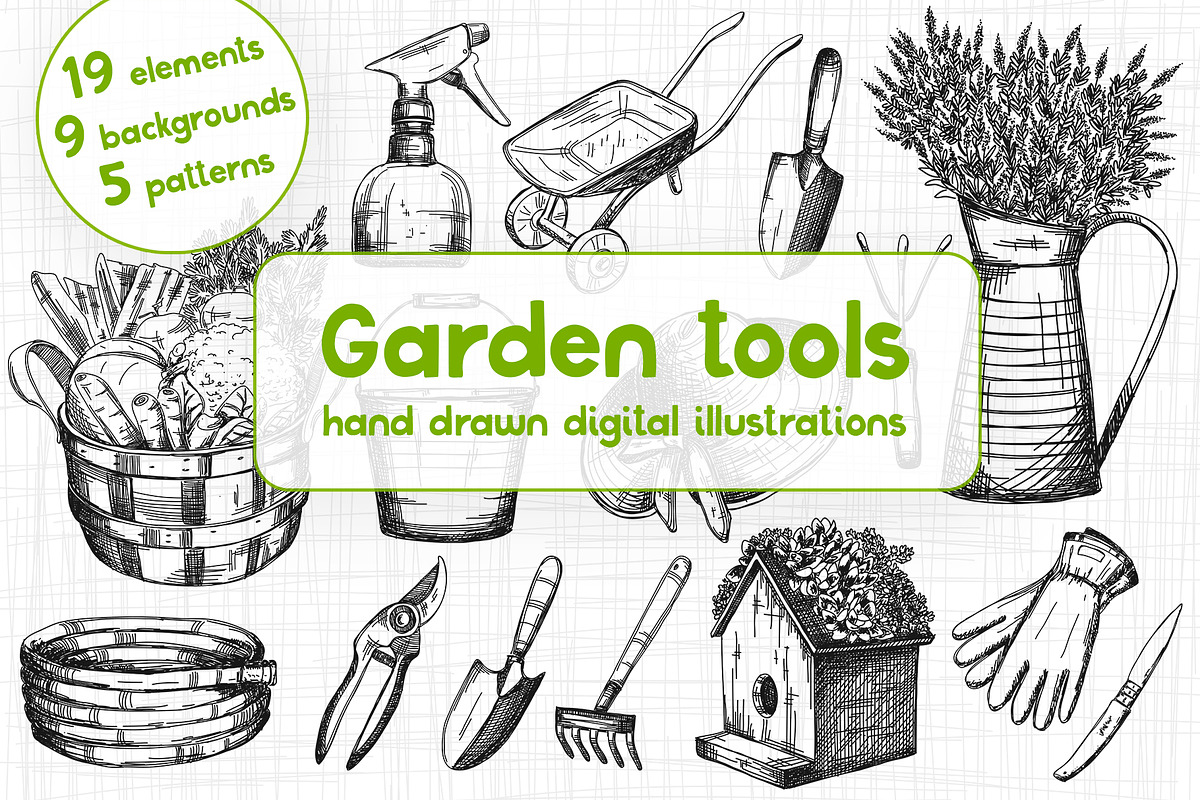 Garden tools set, an Illustration by Lina_Lisichka (Photo 1 of 7)