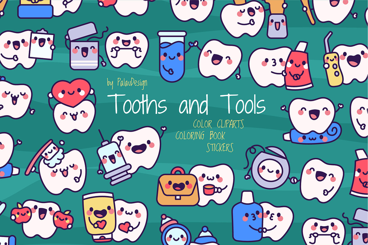 Cute Kawaii Tooth Dentistry Tool, a Healthcare Illustration by Palau (Photo 1 of 12)