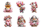 Watercolor Valentine Animals Clipart, an Illustration by SinaCreation (Thumbnail 3 of 11)