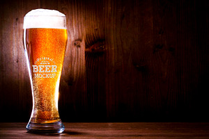 Beer Bottle/Glass Mock-up#43