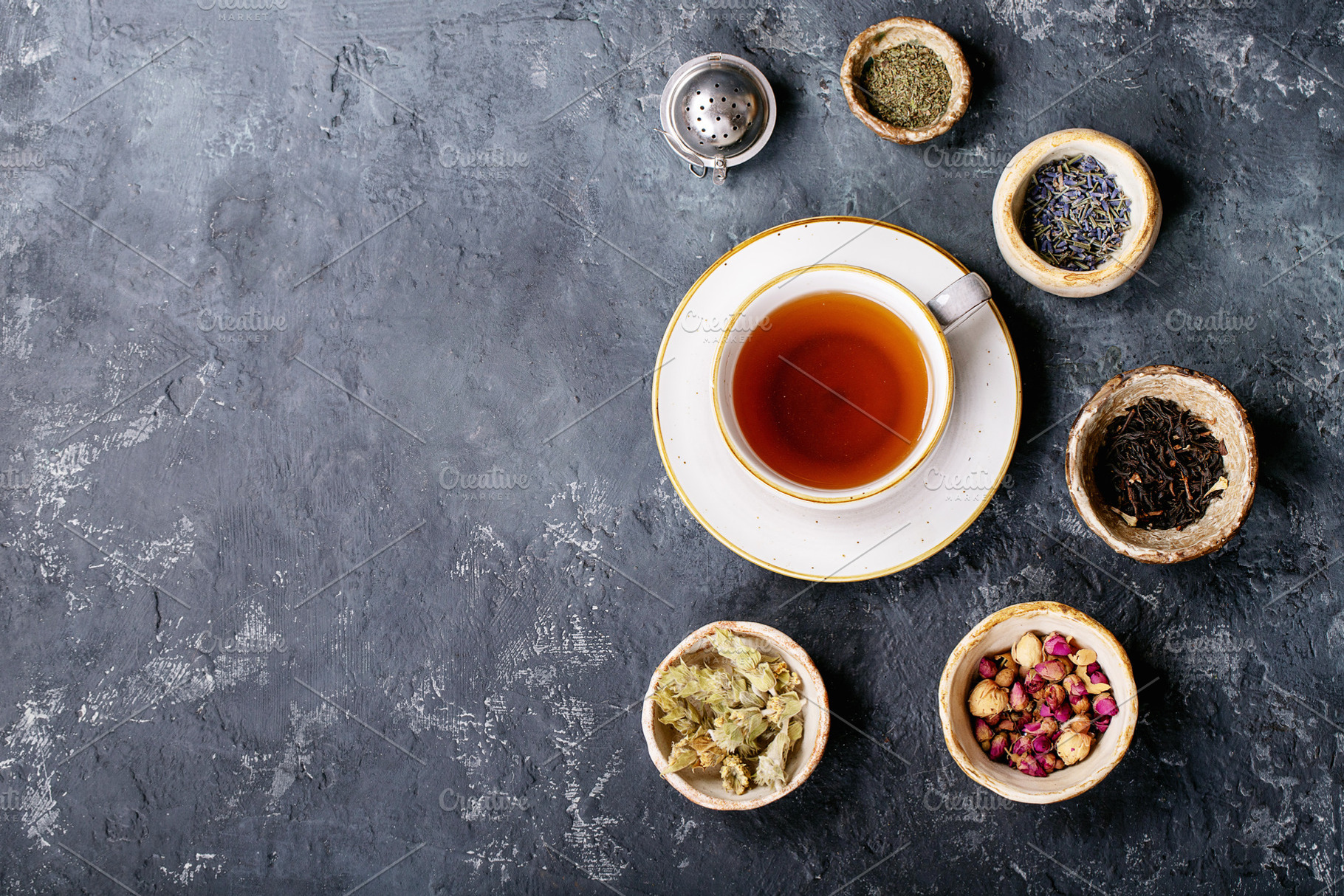 Black tea in a ceramic cup featuring above, antioxidant, and background, a Food & Drink Photo by RomanDebree