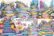 Whimsical Easter Pathway Clipart PNG, an Illustration by Canvas Craft (Thumbnail 1 of 7)
