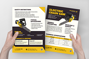 Electric Chain Saw Data Sheet, a Flyer Template by Annora Studio (Thumbnail 2 of 6)