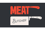 Butcher Knife. Butchery symbol, a Food Illustration by Foxys Graphic (Thumbnail 1 of 3)