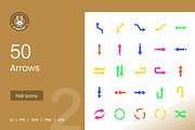 50 Arrows Flat Multicolor Icons, an Icon by IconBunny (Thumbnail 1 of 2)