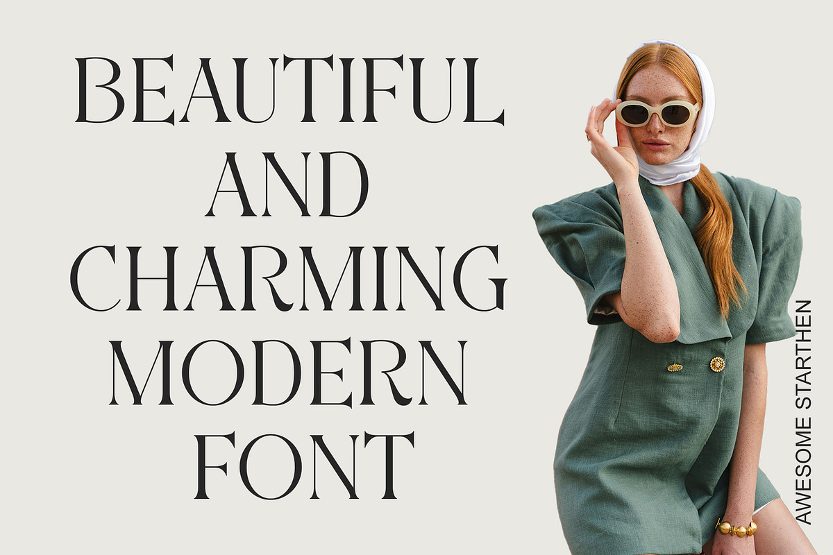Awesome Starthen Modern And Beauty, a Serif Font by Muflieart (Photo 2 of 8)