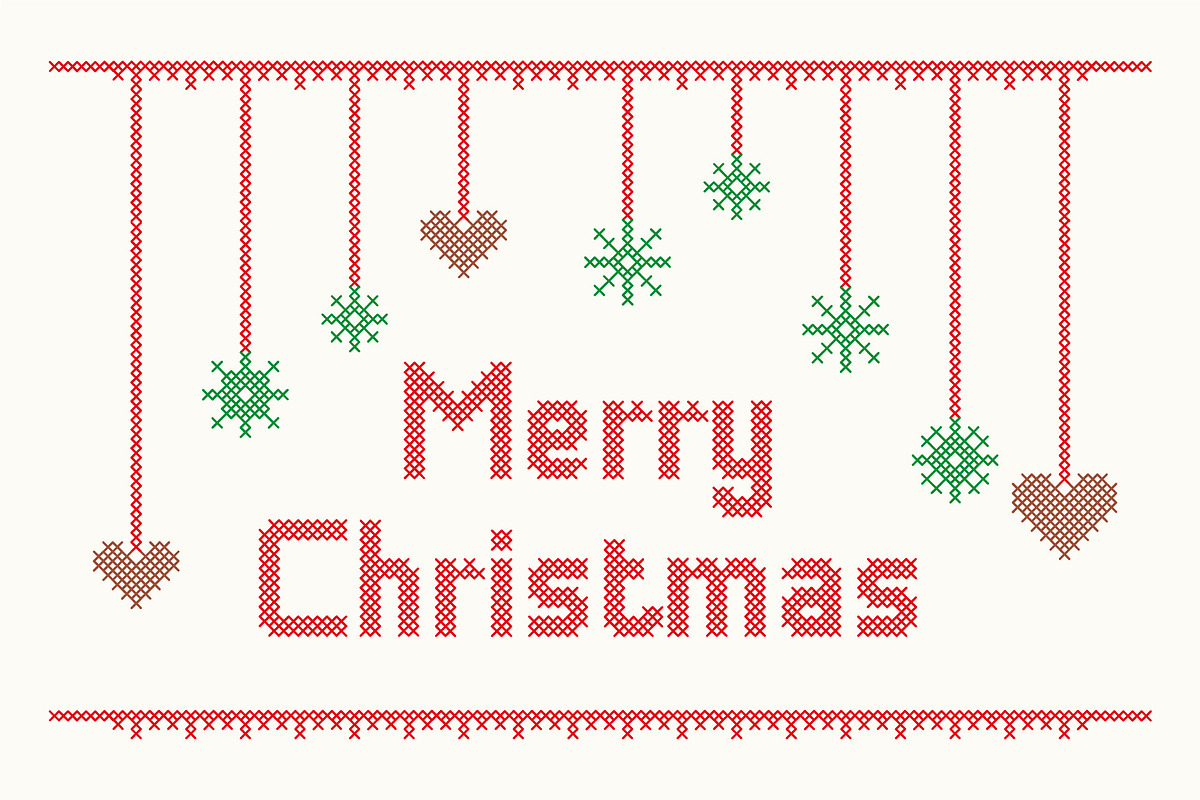 Stitching Love a cross-stitch font preview 3