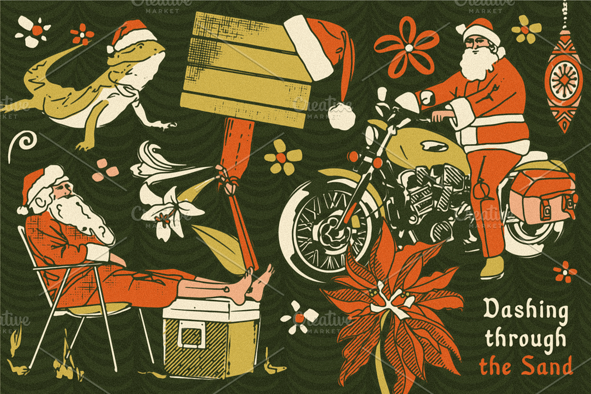 Vintage Christmas Collection: 3-in-1, a Blackletter Font by Bruised Goods (Photo 12 of 18)