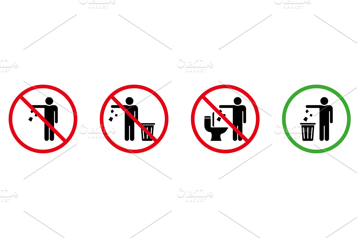 Keep Clean Silhouette Sign, an Object Illustration by Vector Creator