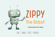 Zippy The Robot - Handwritten Font, a Handwritten Font by Kaya Fonts (Thumbnail 1 of 20)