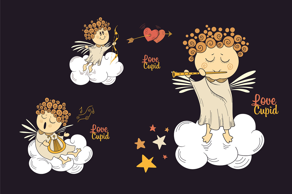 Cartoon Vector Cupids, an Illustration by logika 600 (Photo 1 of 2)