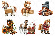 Watercolor Autumn Horse Clipart, an Illustration by DreamPrint404 (Thumbnail 3 of 6)