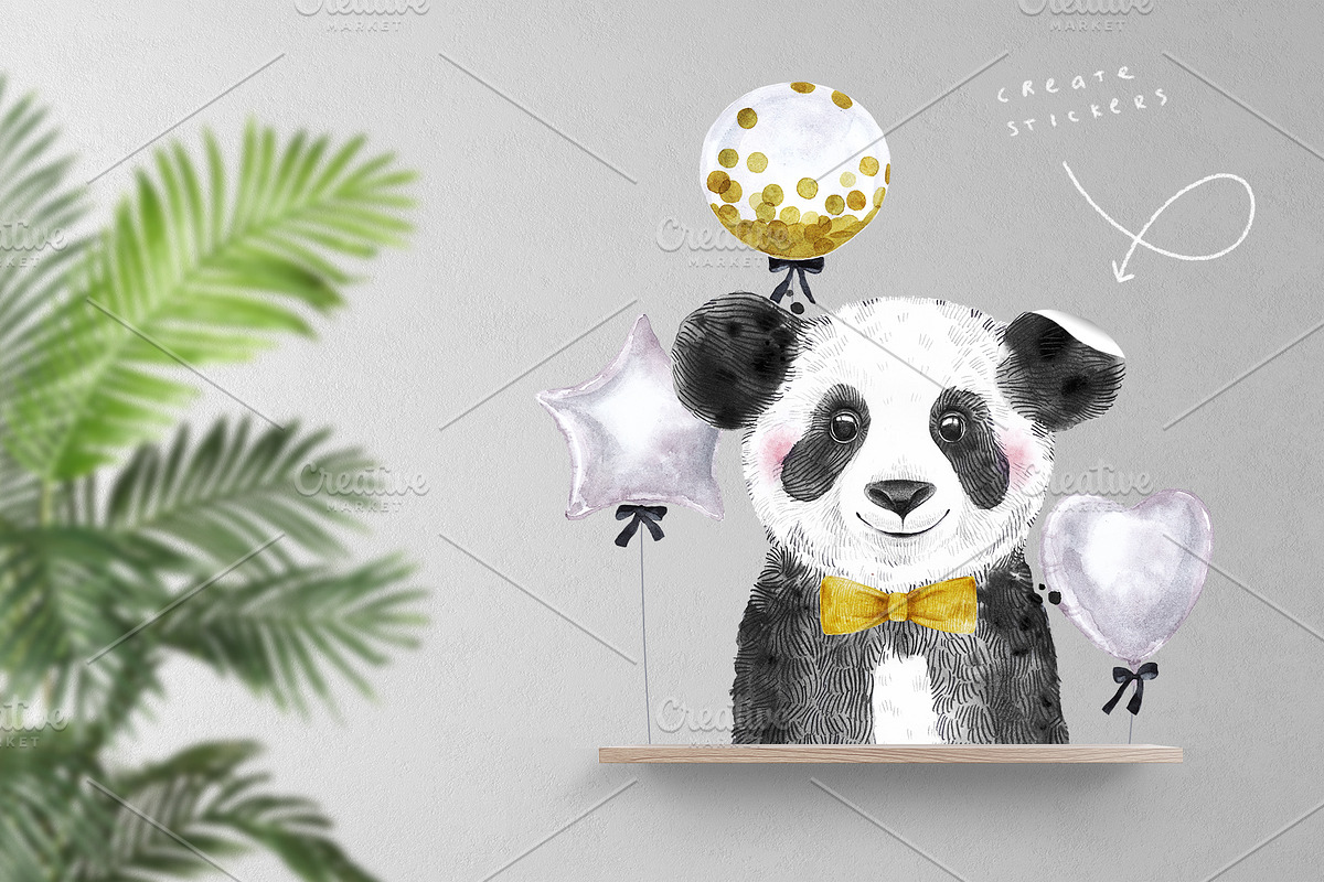 EXOTIC BABIES watercolor set, an Animal Illustration by Natali Smolova (Photo 7 of 8)