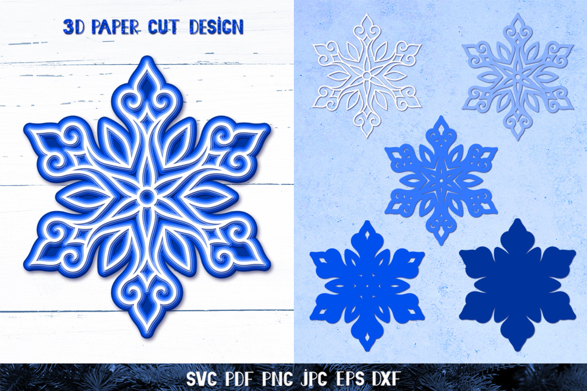 3D Snowflake Paper Cut Collection, a Graphic by Digital_Craftyfox (Photo 10 of 19)