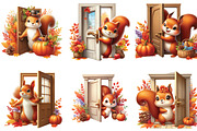 Cute Autumn Squirrel with House, a Seasonal Illustration by Craft Nest (Thumbnail 3 of 4)