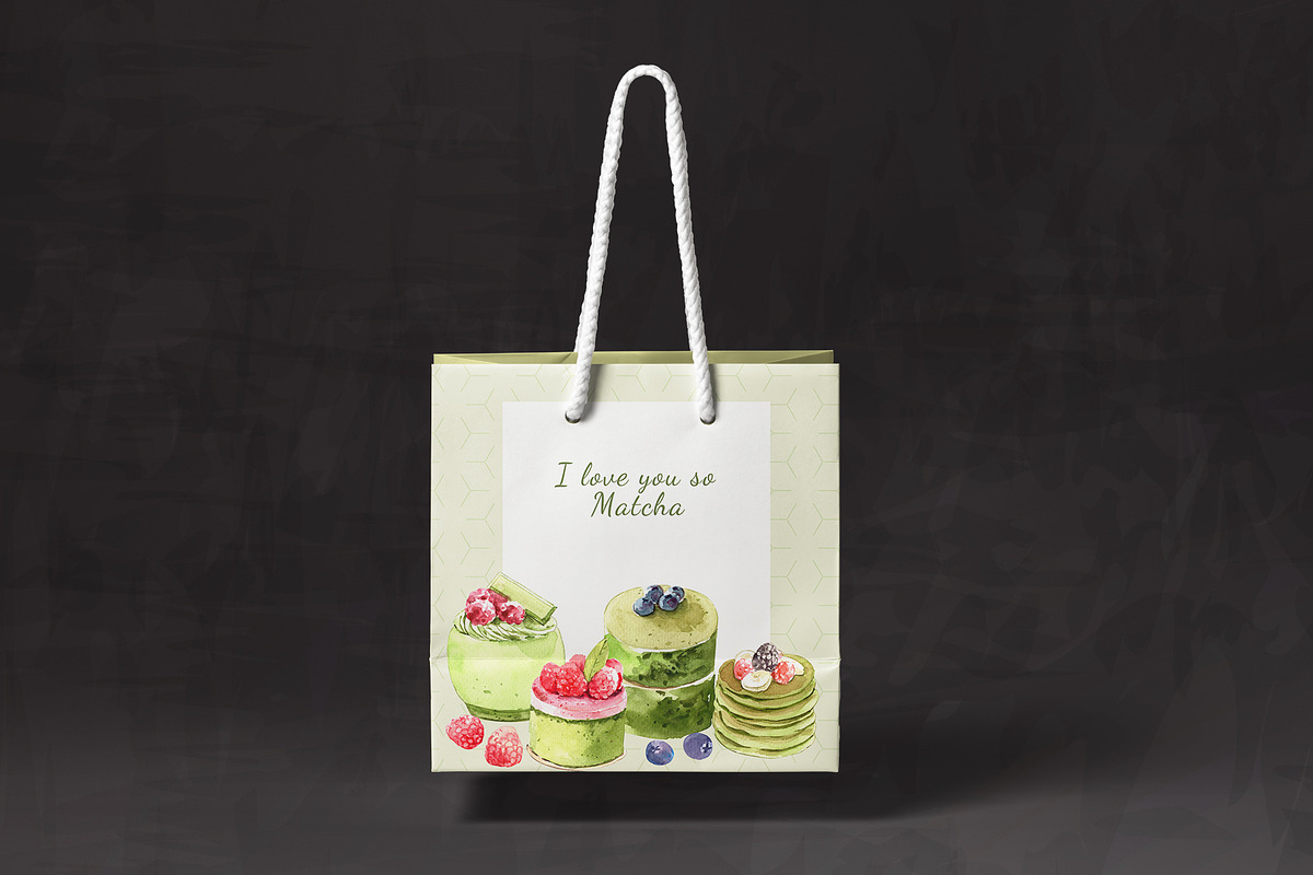 Matcha Dessert,Japanese watercolor, a Food Illustration by CreativeValuation (Photo 9 of 13)