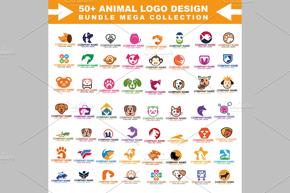 Animal Logo Design Set Bundel 50+