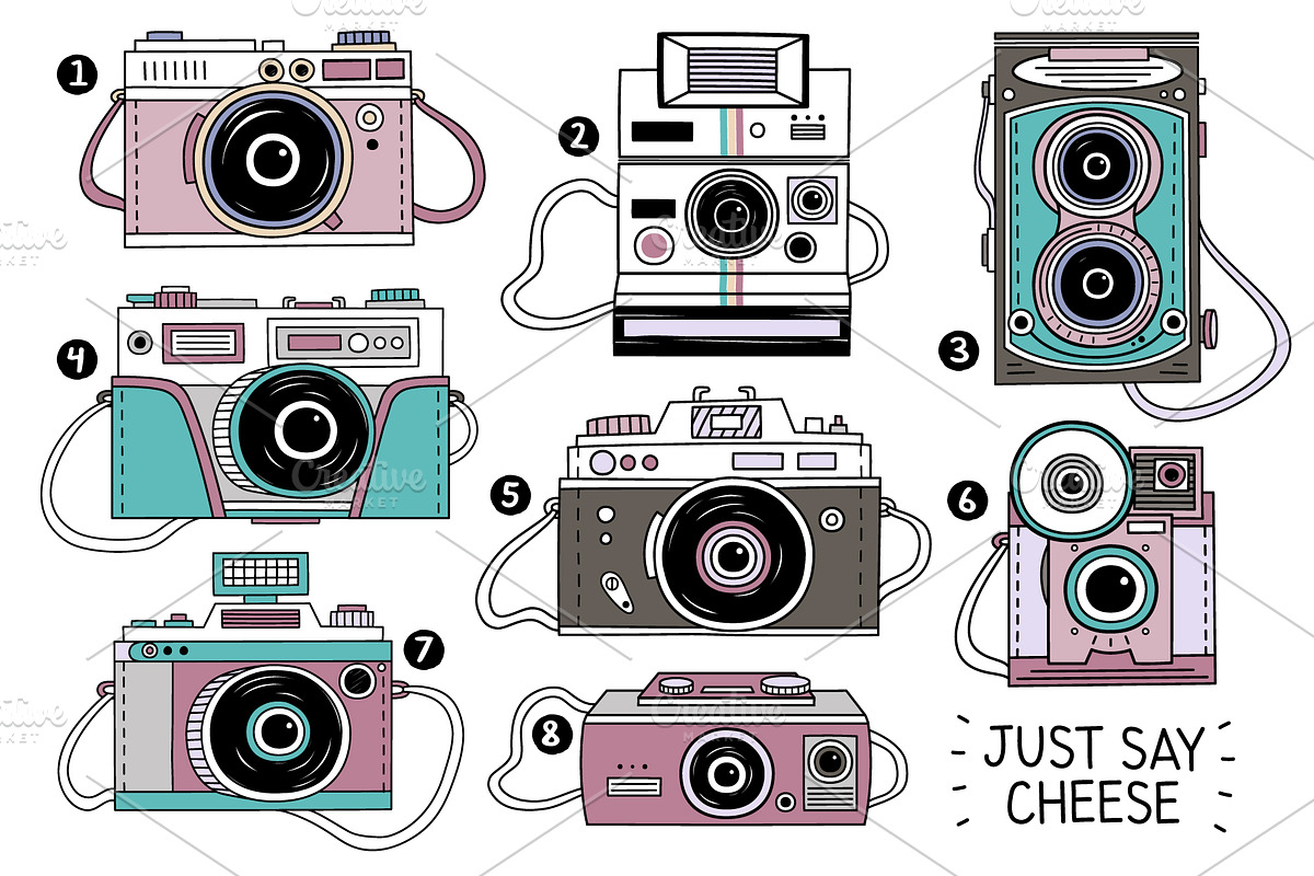 10 Retro photo cameras, an Illustration by Nastya Tkachova (Photo 2 of 3)