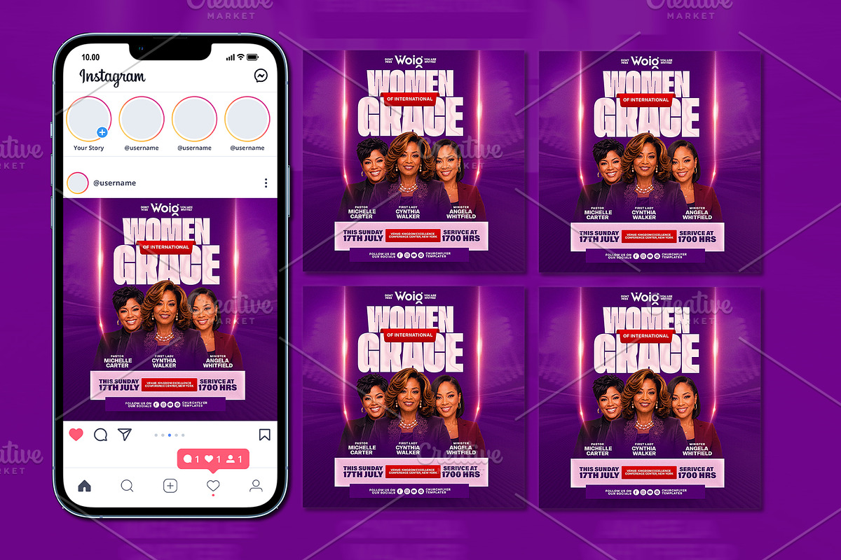 Women of Grace Church Flyer Template, a Social Media Template by church flyer templates (Photo 8 of 10)