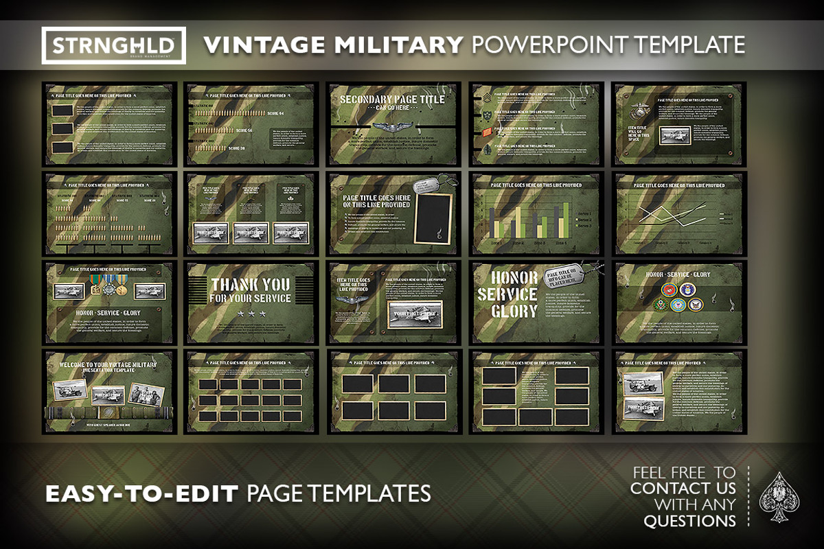 Vintage Military Powerpoint Template, a Presentation Template by Strongholdbrand (Photo 3 of 3)