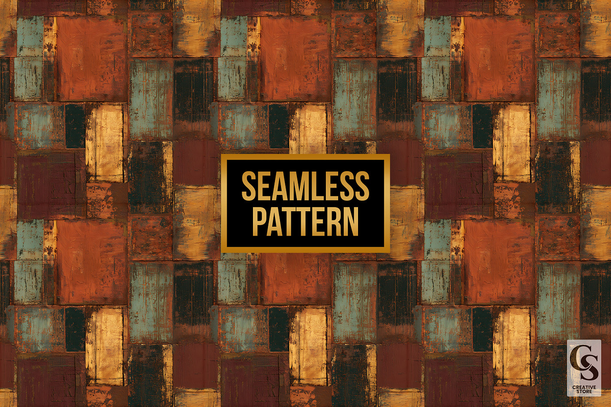 Rust Metal Patchwork Patterns, a Pattern Graphic by Creative Store (Photo 4 of 5)