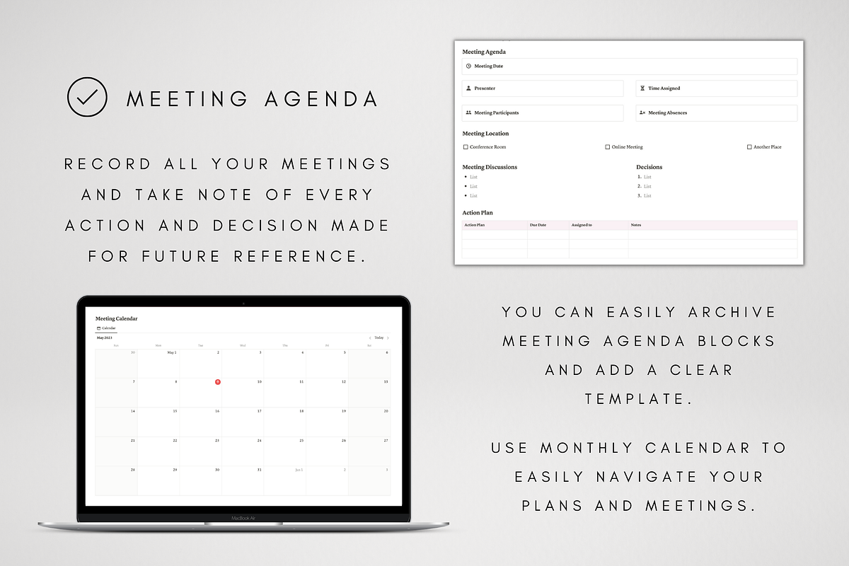 Meeting Journal & Notes for Notion, a Templates & Theme by BRANDcontent (Photo 4 of 6)