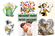 Prompt Mother Day Clipart, a Decorative Illustration by Creative design (Thumbnail 1 of 7)