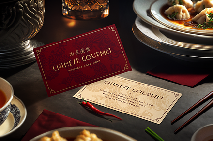Chinese Restaurant Card Mockup