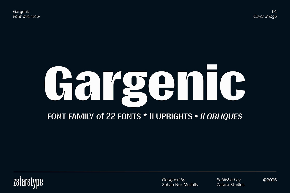Gargenic, a Sans Serif Font by Zafara Studios (Photo 1 of 12)
