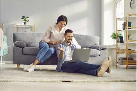 Happy couple having video chat using, a Person Photo by StudioRomantic