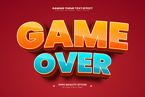 Game Over Editable Text Effect