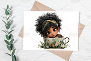 Whimsical Black Afro Girl Clipart, an Illustration by Canvas Craft (Thumbnail 6 of 7)