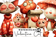 valentine cat clipart, an Illustration by CreationArt (Thumbnail 1 of 5)