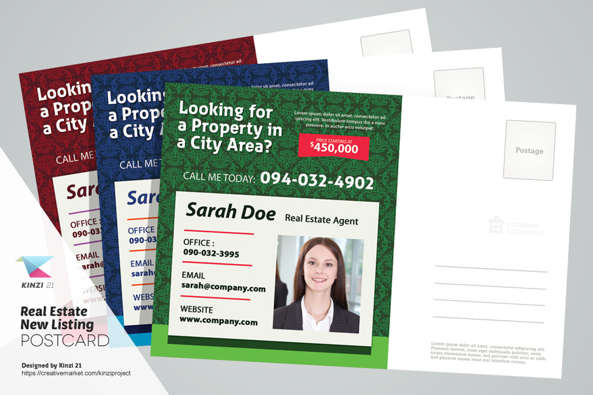 Real Estate New Listing Postcard, a Card Template by kinzi21
