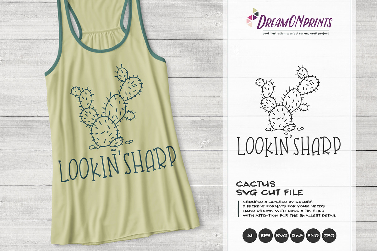 Looking Sharp | Funny Cactus SVG, an Education Illustration by DreamONprints (Photo 1 of 2)