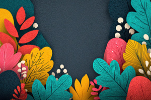 Vibrant floral design colorful leave, a Photo by Pixeness Studio