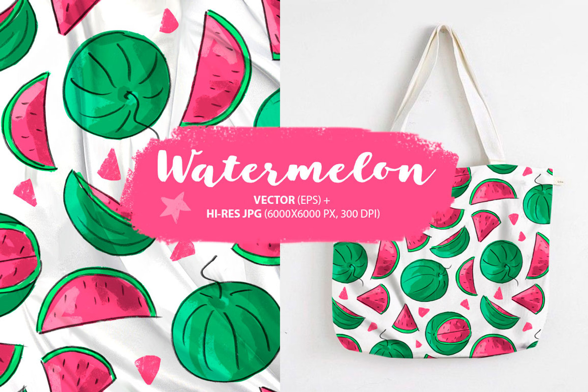 Seamless pattern with watermelons, a Pattern Graphic by Melniklenart (Photo 1 of 4)