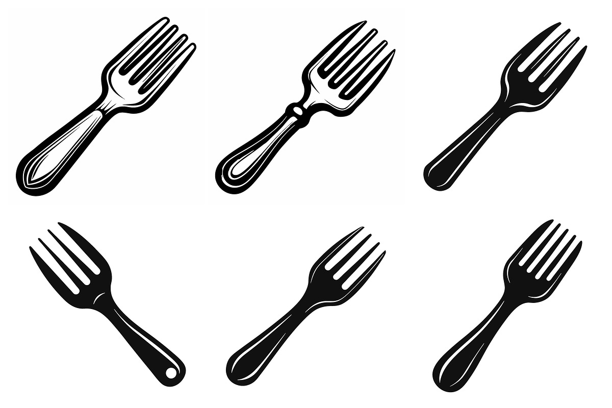Graphic renderings of forks, an Object Graphic by Billah Hub
