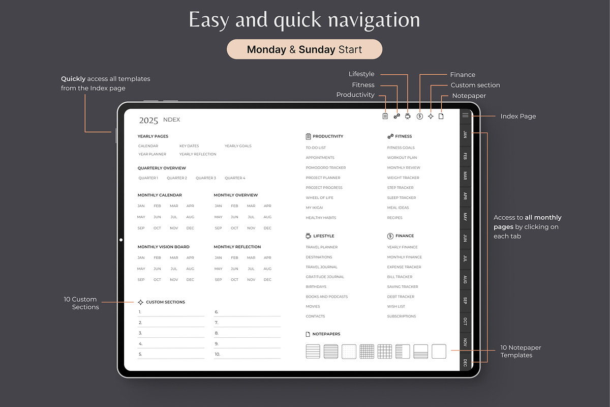2025 iPad Digital Planner, a Graphic by Makii Templates (Photo 3 of 11)