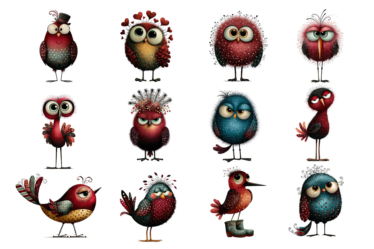 Whimsical & Quirky Bird Clipart, an Illustration by Dream Creation (Photo 3 of 5)