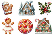 Watercolor Gingerbread Clipart, an Illustration by CreationArt (Thumbnail 3 of 5)