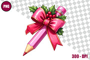 Pencil with Bow Clipart Bundle Files, a Decorative Illustration by taramija (Thumbnail 7 of 26)