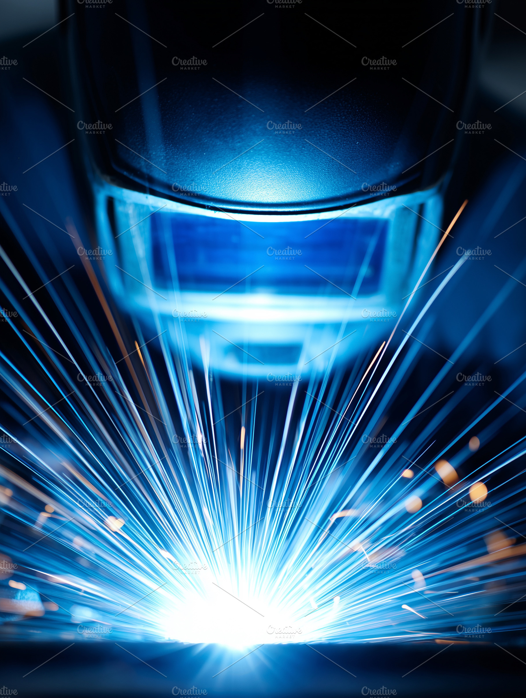 Close up of industrial laser cutting, an Industrial Photo by MistyDay